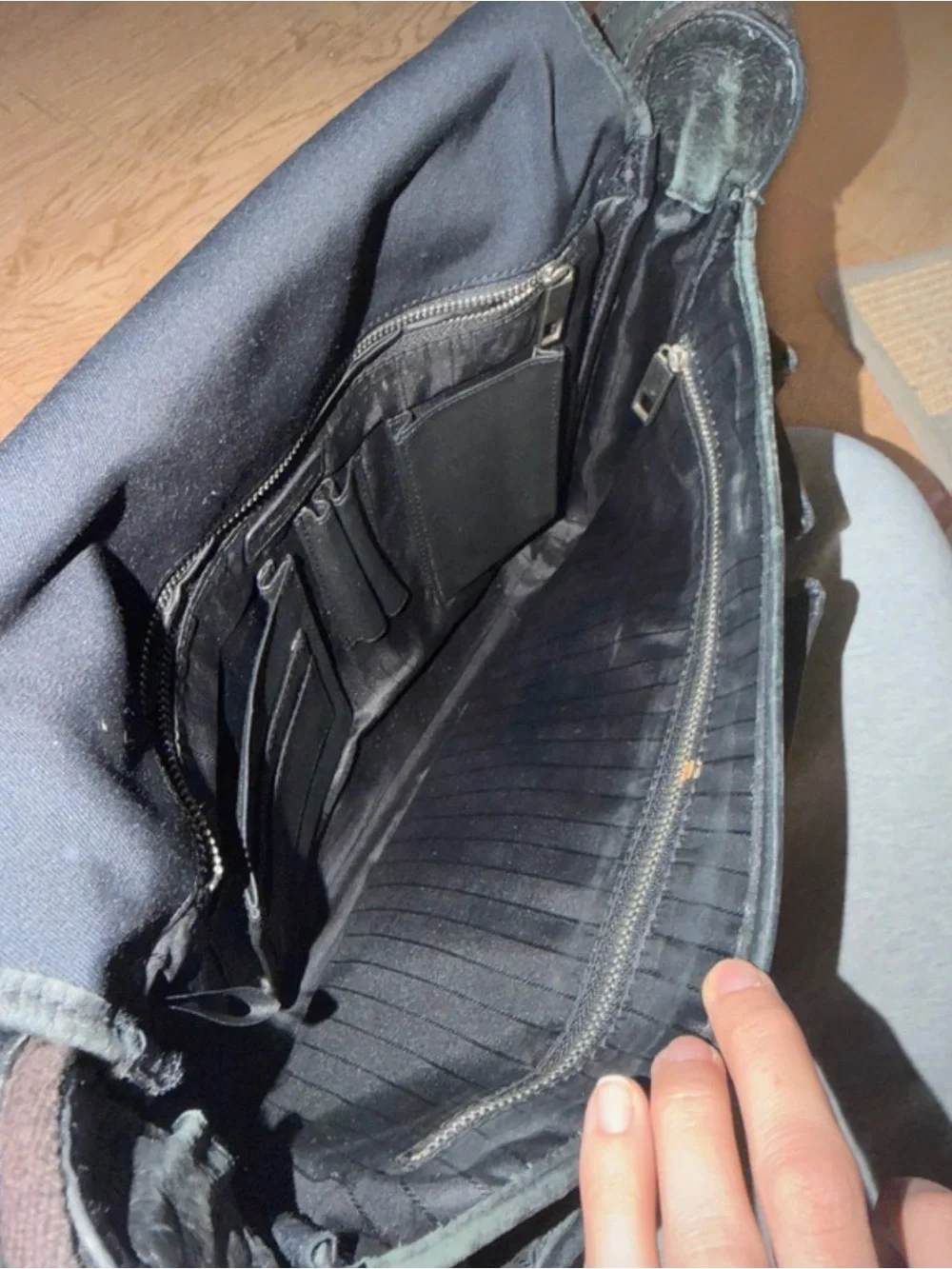 Black Messenger Bag - Classic Canvas and Leather